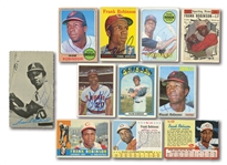 FRANK ROBINSON LOT OF (12) AUTOGRAPHED BASEBALL CARDS INCL. 1957 TOPPS #35 ROOKIE (BECKETT AUTH.)